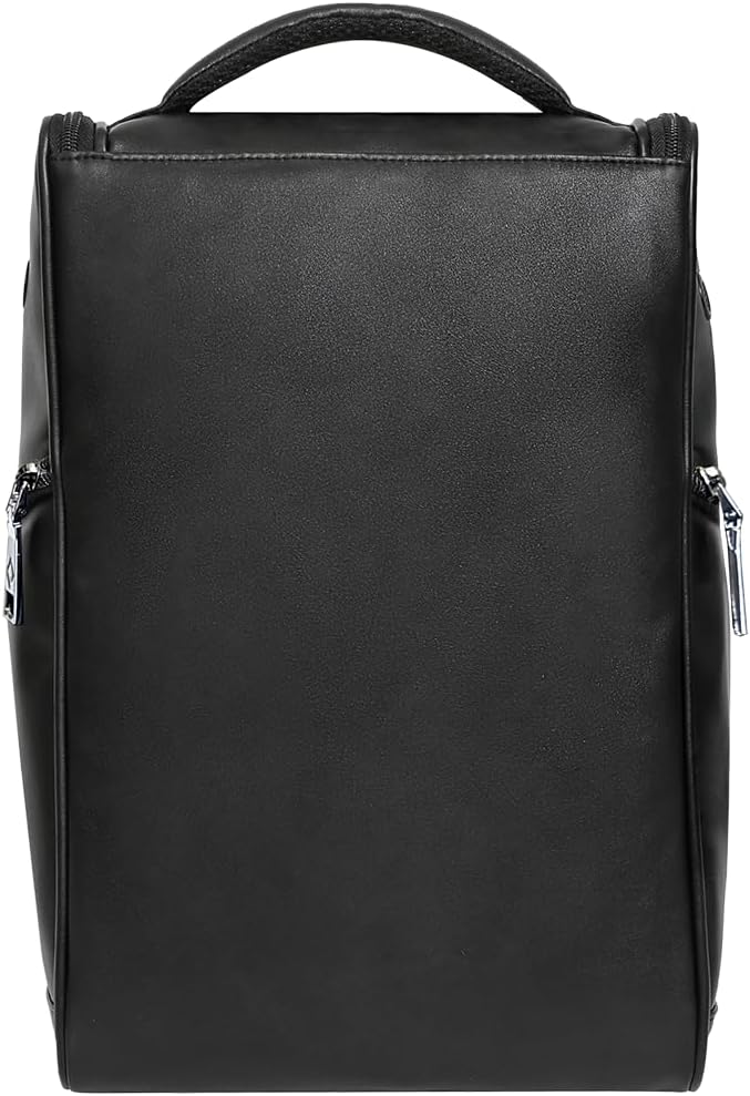 CaddyDaddy Premium Golf Shoe Bag Zipper Sports Shoe Strap Bag with Side and Front Accessory Pocket for Storing Golf Accessories Golf Shoe Carry Bags (LUX Synthetic Leather | Black) - Image 7