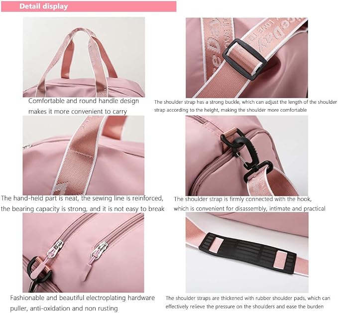 Unisex Wet and Dry Separation Gym Bag with Shoes Compartment,Pretty Girl Boy Bag for Yoga/Swimming/Weekend Getaway. - Image 3