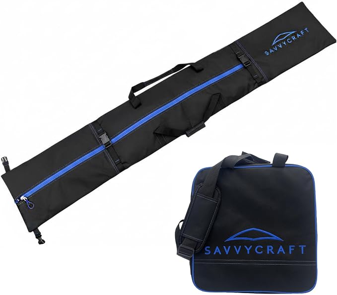Savvycraft Padded Ski bag and Boot Bag Combo, Thick Padded Ski and Boot Bag 2-Piece Set for Protection and Easy Travel by SavvyCraft
