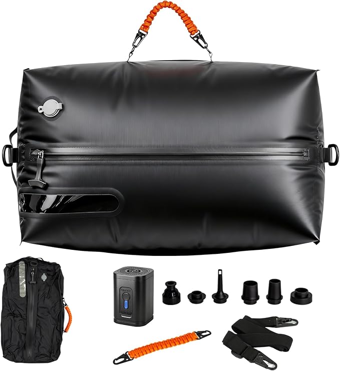 34L Vacuum Seal Bags for Clothing Travel - IP67waterproof & Reusable, Electric Pump Included, Travel Vacuum Bags with Pump,Compression Storage Bags for Luggage/Backpack Packing (1PC) by Unknown
