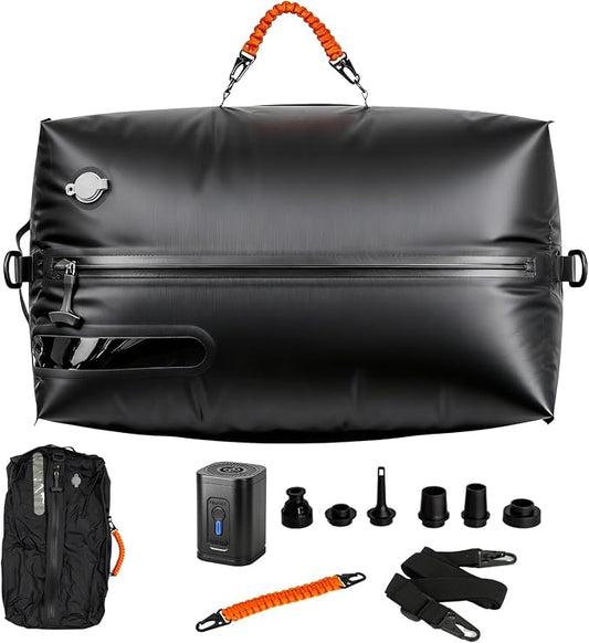 34L Vacuum Seal Bags for Clothing Travel - IP67waterproof & Reusable, Electric Pump Included, Travel Vacuum Bags with Pump,Compression Storage Bags for Luggage/Backpack Packing (1PC) by Unknown