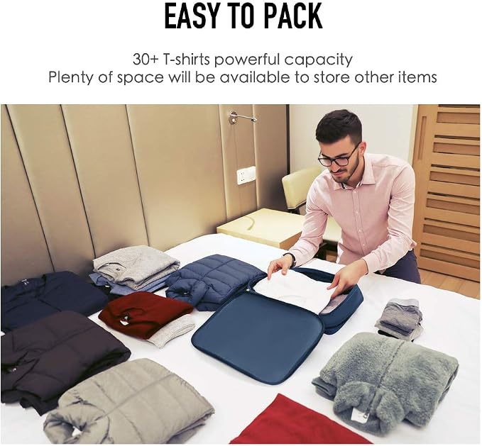 Bee Nesting 26L Compression Packing Cube Extra Large Travel Organizer | 30+ T-Shirt Capacity,Dual Compartment Storage,Separates Clean And Dirty Clothes,Ideal For Long Trips And Family Travel - Image 3