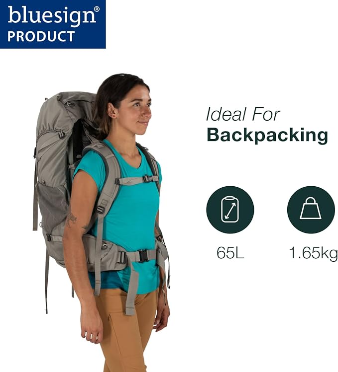 Osprey Renn 65L Women's Backpacking Backpack, Dark Charcoal/Gray Wolf, Extended Fit - Image 3