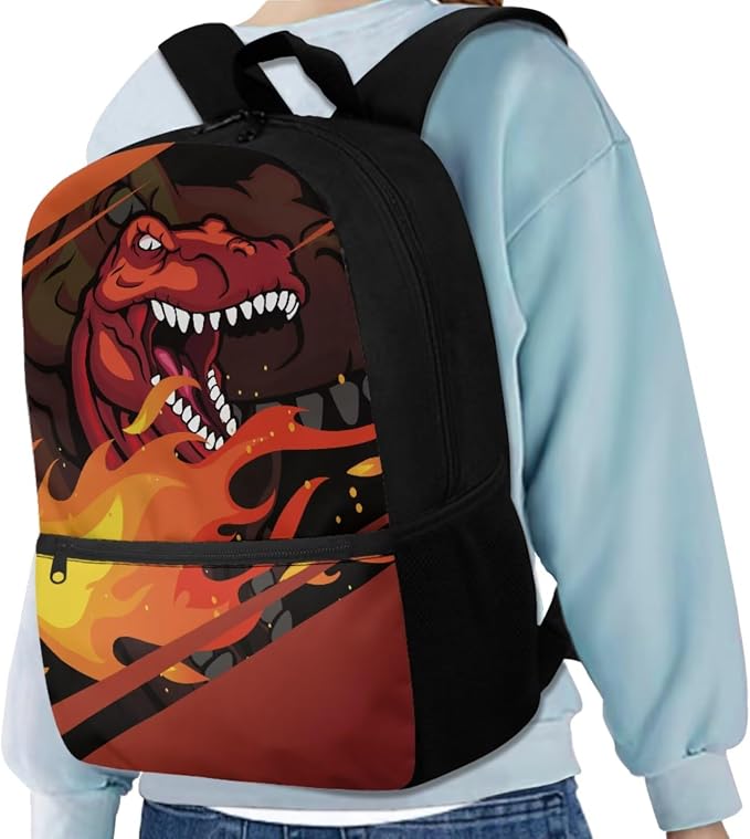 Dinosaur Backpack for Kids 5-7 Boys Backpack with Lunch Box Water Bottle Holder and Soft Pencil Case 4PCS Set Bookbag with Front Pocket 17 inch Large Capacity School Bag for Elementary Boys - Image 2