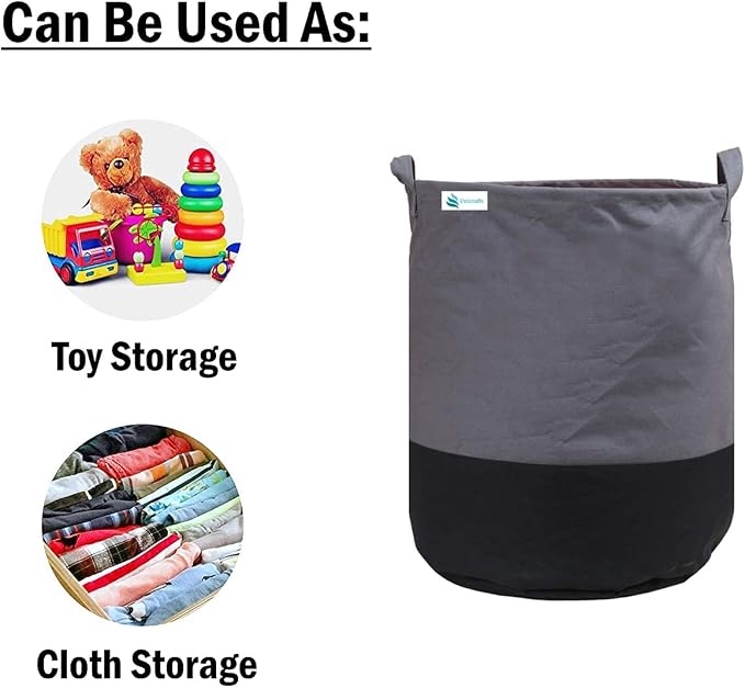 Laundry Bag 45 L Durable and Collapsible Laundry storage Bag with Handles Clothes & Toys Storage Foldable Laundry Bag for Dirty Clothes Combo Pack of 2 Pc Multicolor & Grey-Black (1-1) - Image 8