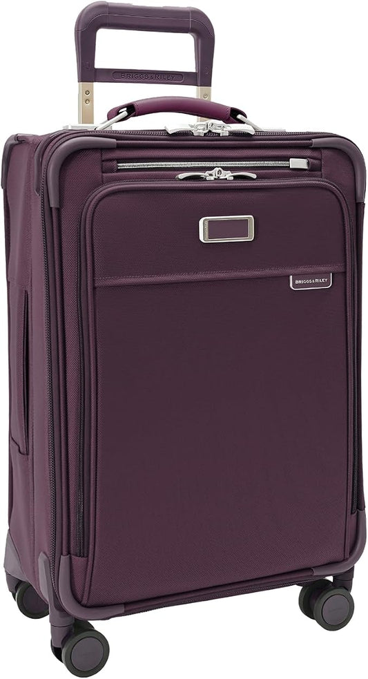 Briggs & Riley Essential 22" Carry On Expandable Spinner - Luggage for Travel, Suitcases with Wheels, Softside Rolling Bag for Men & Women, Self-Repairing Zipper - Baseline Collection, Plum by Unknown