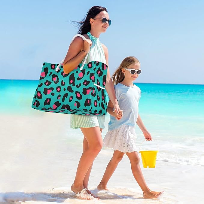 senya Large Beach Shoulder Bags Canvas Tote Water Resistant for Gym Travel Daily - Image 2