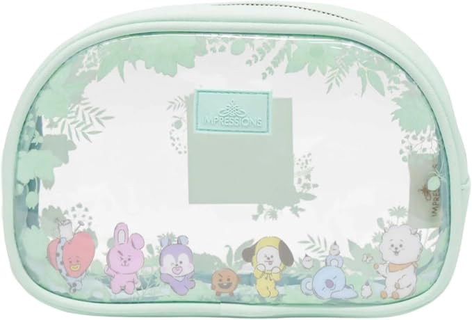 Impressions Vanity BT21 3-PC. Makeup Bag Set with Large, Medium, and Small Pouches, Makeup Organization with Inner Slip Pocket, Clear PVC Material, Travel Cosmetic Bag for Women's Daily Essentials - Image 3
