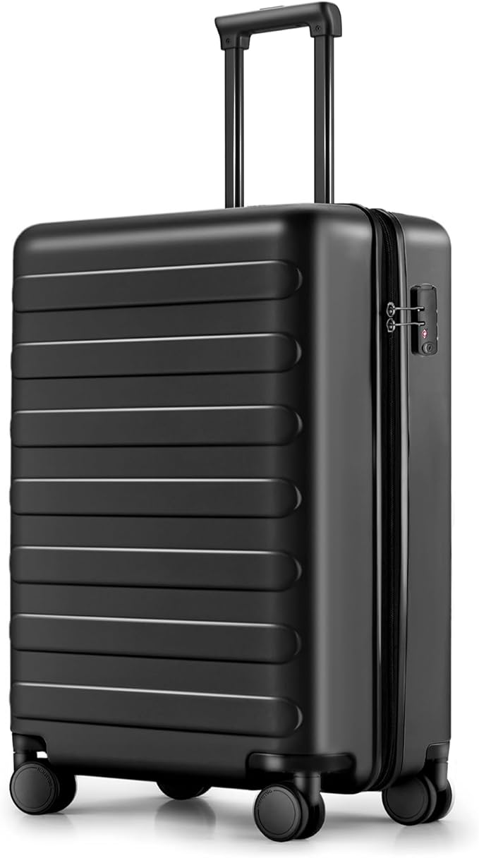 NINETYGO Carry On Luggage, 20 Inch, Black, Rhine Basic | 22x14x9 Airline Approved, Smooth Spinner Wheels, Lightweight Hard Shell PC, TSA Approved by NINETYGO