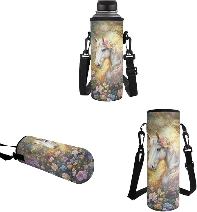 School Backpack for Teens with Leakproof Lunch Box Pencil Box Water Bottle Bag for School, Horse Floral Large Capacity Kids School Bag for Middle School - Image 5