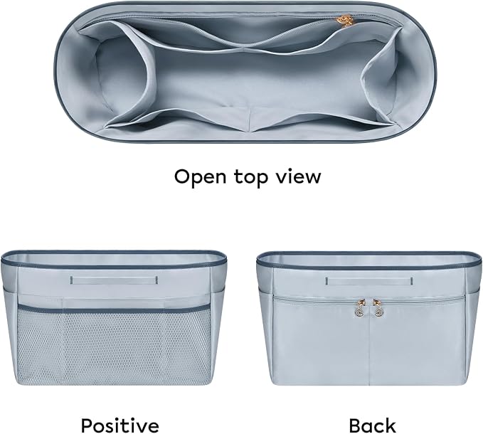 GIVLEFLY Purse Organizer Insert for Tote Bag, 13.78 Inch Satin Bag Organizer, Multi Pocket Handbag Organizer for Everyday Totes - Image 8