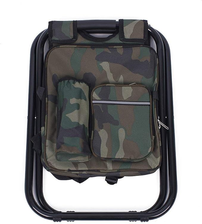 Folding 3 in 1 Camping Chair Stool Backpack with Cooler Insulated Picnic Bag, Hiking Camouflage Seat Table Bag Camping Gear for Outdoor Indoor Fishing Travel Beach BBQ (Camouflage) - Image 8
