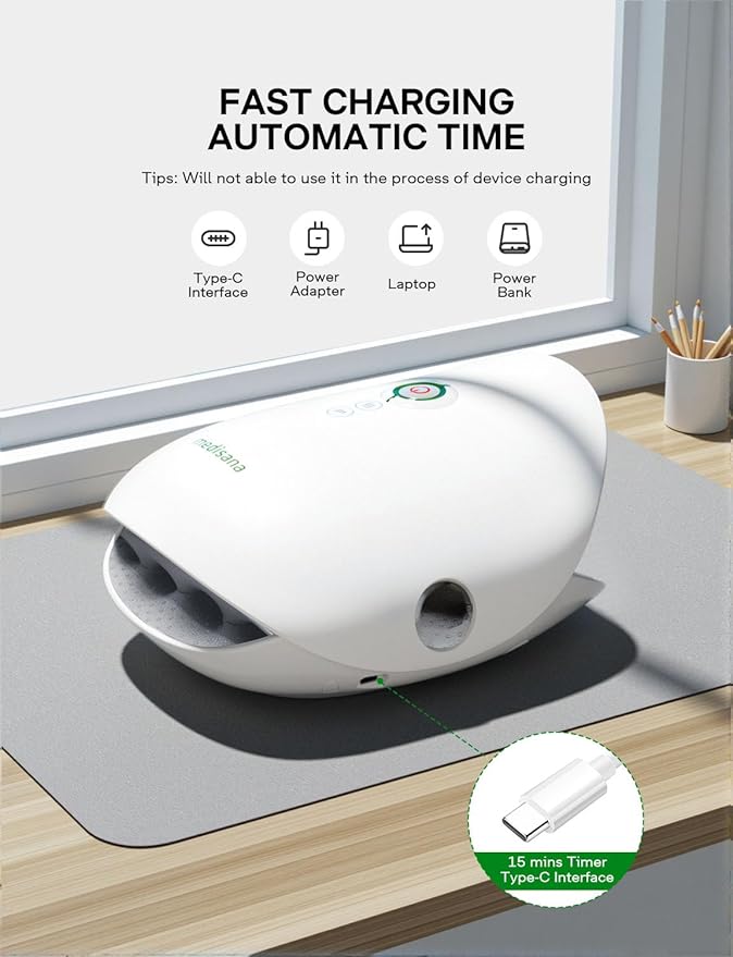 Medisana Hand Massager with Heat and Compression, Cordless Hand Massager for Arthritis and Carpal Tunnel Relief, Knuckle Stretching Massage, Birthday Christmas Gifts for Men Women Dad Mom-White