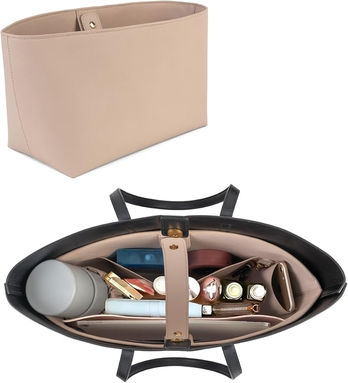 Vegan Leather Tote Bag Organizer Insert,Multi-Pocket Purse Organizers,with 15-Inch Laptop Compatible with Saint Laurent Tote E/W、LV Neverfull MM and More(SL) by CLEXION