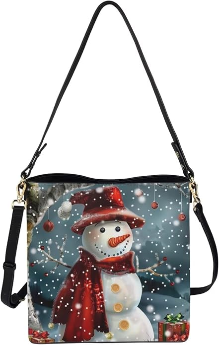 HUGS IDEA Boho Bags for Women Leather Handbag Shoulder Bucket Crossbody Purse - Image 4