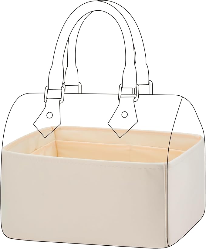 DGAZ Silk Purse Organizer Insert Fits LV Speedy 16/20/25/30/35/45 bags，Silky Smooth Bag Organizer，Luxury Handbag & Tote Shaper（Craie，SP35） by DGAZ
