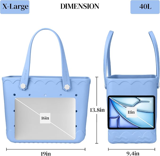Rubber Beach Bag Waterproof Durable Large Tote Bag for Beach Sports Pool Swim Travel EVA Tote - Image 7