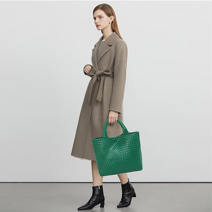 JINMANXUE Fashion Woven Bag Shopper Bag Travel Handbags and Purses Women Tote Bag Large Capacity Shoulder Bags - Image 2