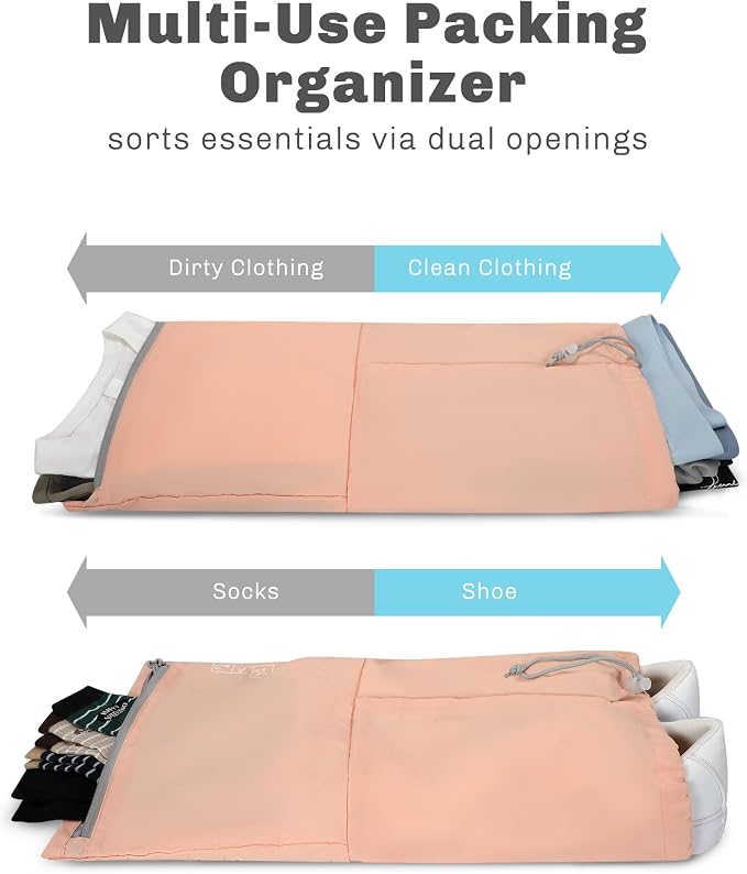 Hynes Eagle 6 Set/ 4 Set/ 2 Set Compression Packing Cubes Travel Essentials Lightweight Nylon Luggage Suitcase Organizer Bag Light Pink 6PCS - Image 4