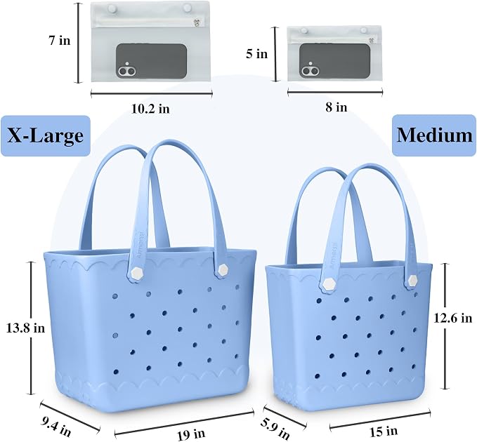 Rubber Beach Bag Waterproof Durable Large Tote Bag for Beach Sports Pool Swim Travel EVA Tote - Image 3