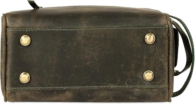 KomalC Leather Toiletry Bag for Men & Women – Handcrafted Travel Grooming Kit with Water-Resistant Lining and Secure Zipper Closure - Image 6