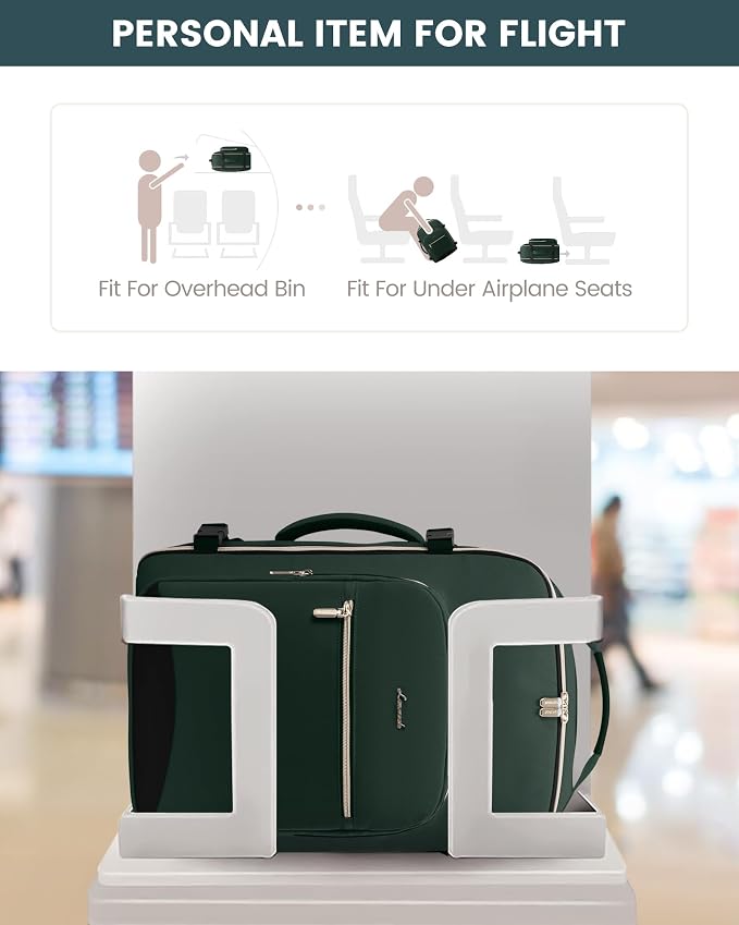 LOVEVOOK 40L Travel Backpack Flight Approved Carry on Backpack,3 Packing Cubes,Waterproof Personal Item Travel Bag,TSA Carry on Luggage Suitcase Travel Essentials,Gifts for Women & Men,fits 17" Laptop - Image 4