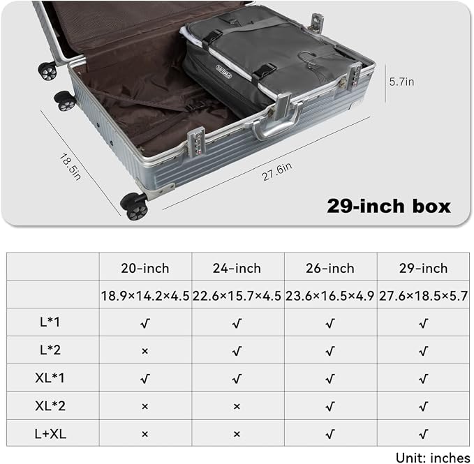 TABITORA Portable Hanging Travel Shelves Bag Packing Cube Organizer Suitcase Storage Large Capacity - Image 6