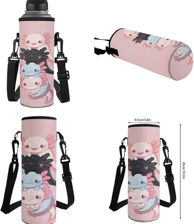 Cute Axolotl Backpack and Lunch Box for Girls 6-8/8-10 Pink Bookbag for 2nd Grade Primary/Elementary Book Bag Lunchbox Pencil Case Watter Bottle Holder 4PCS Kids Back to School Back Pack Set - Image 7