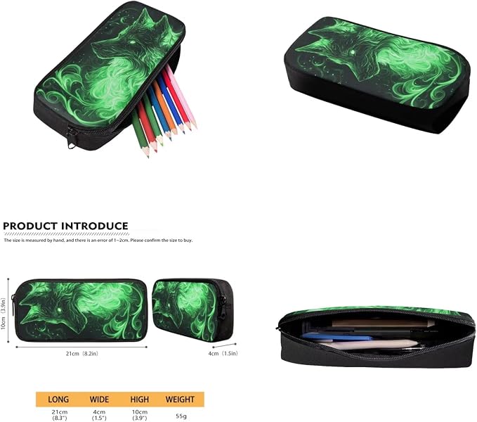 Galaxy Wolf Backpack for Boys Girls Backpack with Lunch Box Water Bottle Carrier and Soft Pencil Pouch 4PCS Set Bookbag with Front Pocket for School 17 inch Large Capacity School Bag for Kids - Image 5