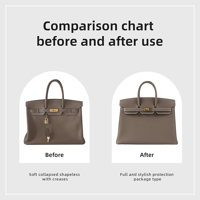 DGAZ Silk Purse Organizer Insert for Birkin Bag(Etoupe grey,BK40) | Soft and Lightweight,Perfect Fit,Multi-pocket Storage,Bag Protector,Luxury Bag Care,Handmade,for Smooth Bag Organizer - Image 6