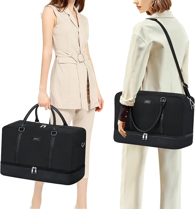 Weekender Bags for Women Overnight Bags with Shoe Compartment 21" Duffle Travel Bag for Traveling Weekend Gift 3pcs Set - Image 3