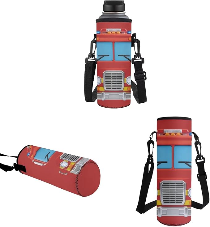 Kids 4 Piece Fire Truck Backpack Set of Thermal Lunch Box Pencil Box Water Bottle Holder, Lightweight School Book Bag, Kids Boys Daypack Everyday Pack for School - Image 5