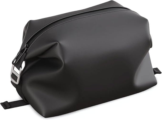 Vomgomfom 6L 13 Inch Silicone Toiletry Bag, Waterproof Leakproof Travel Cosmetic Organizer, Adjustable G-Buckle Compression Dopp Kit, Foldable Makeup Bag for Women & Men (Black, 13" 6L) by Vomgomfom