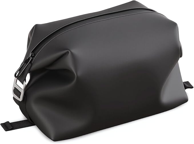Vomgomfom 6L 13 Inch Silicone Toiletry Bag, Waterproof Leakproof Travel Cosmetic Organizer, Adjustable G-Buckle Compression Dopp Kit, Foldable Makeup Bag for Women & Men (Black, 13" 6L) by Vomgomfom