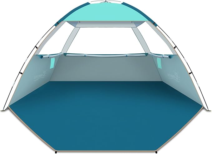 COMMOUDS Beach Tent Sun Shelter for 3/4/6/8 Person, UPF 50+ UV Protection Beach Shade Canopy Tent, Lightweight, Easy Set Up and Carry by COMMOUDS