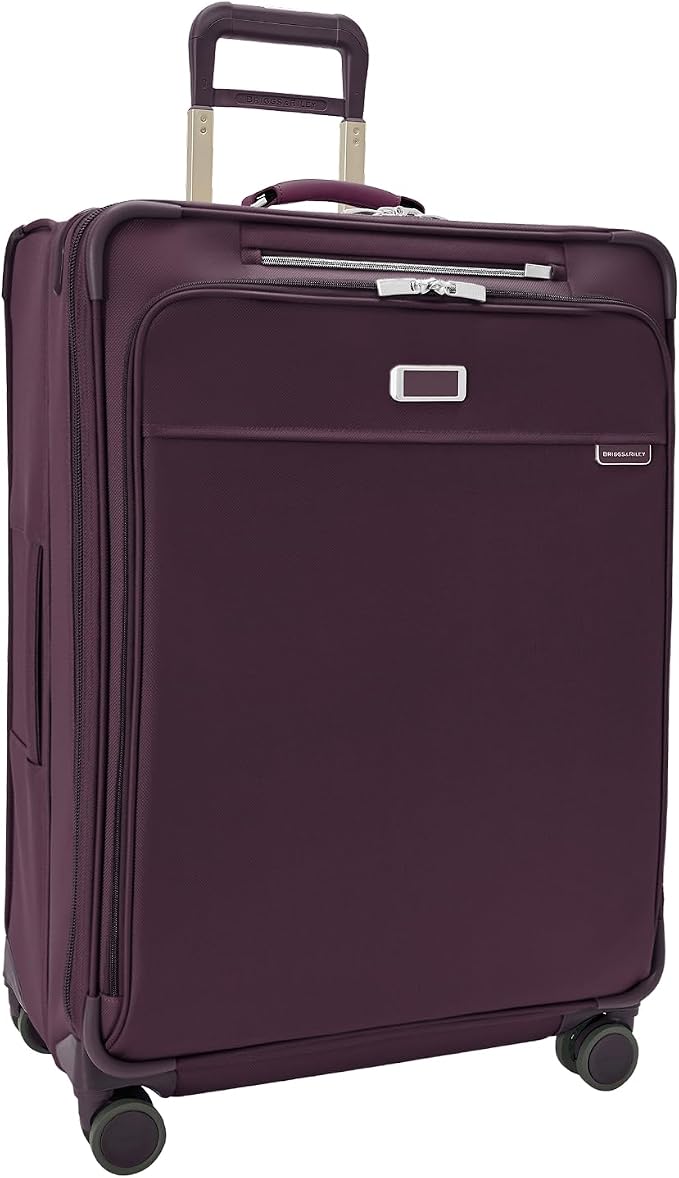 Briggs & Riley 29" Large Expandable Spinner - Checked Luggage for Travel, Suitcases with Wheels, Softside Rolling Bag for Men & Women, Self-Repairing Zipper - Baseline Collection, Plum by Unknown