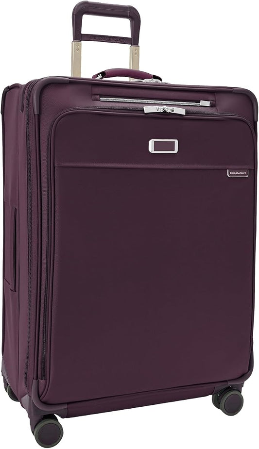 Briggs & Riley 29" Large Expandable Spinner - Checked Luggage for Travel, Suitcases with Wheels, Softside Rolling Bag for Men & Women, Self-Repairing Zipper - Baseline Collection, Plum by Unknown