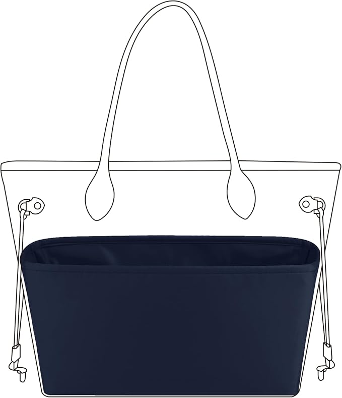 DGAZ Purse Organizer Insert Fits Neverfullbag BB/PM/MM/GM，Silk Bag Organizer，Luxury Handbag & Tote Shaper(Blue nuit,MM) by DGAZ