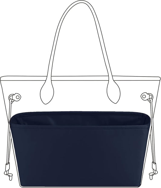 DGAZ Purse Organizer Insert Fits Neverfullbag BB/PM/MM/GM，Silk Bag Organizer，Luxury Handbag & Tote Shaper(Blue nuit,MM) by DGAZ