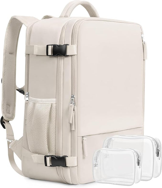 Beraliy Travel Backpack Airline Approved, Carry on Backpack, 16 Laptop Backpack, Waterproof Weekender Bag, Casual Daypack, Hiking Backpack, Beige by Beraliy
