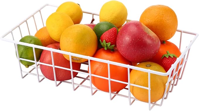Orgneas Freezer Organizer Bins Metal Wire Storage Baskets for Upright Refrigerator Chest Freezer, Kitchen Pantry Storage and Organization for Fruit Vegetable Soda Cans Toys and Snacks, Set of 4 - Image 3