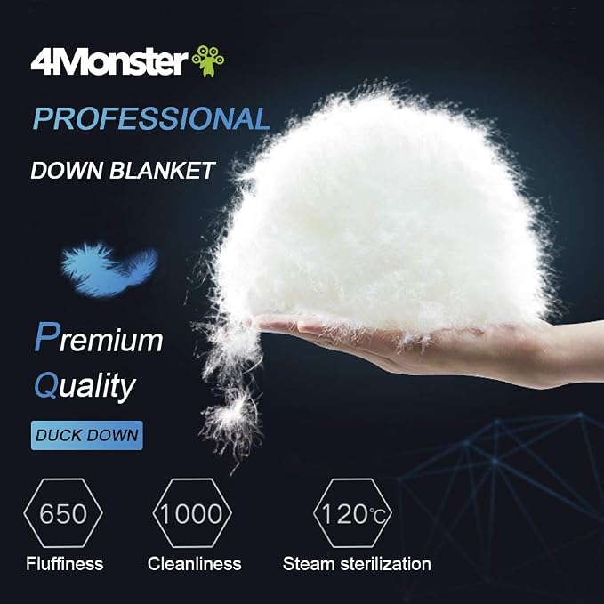 4Monster Down Camping Blanket, 650 Fill Power Ultralight Packable Puffy Blanket, Warm, Waterproof & Windproof Outdoor Quilt for Backpacking, Travel, Stadium, Beach - Image 2