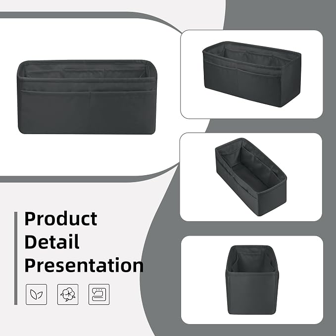 DGAZ Silk Purse Organizer Insert for Birkin Bag(Grismeyer,BK40) | Soft and Lightweight,Perfect Fit,Multi-pocket Storage,Bag Protector,Luxury Bag Care,Handmade,for Smooth Bag Organizer - Image 7