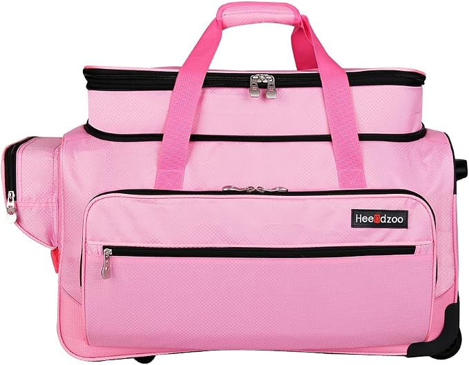 Dance Bag with Garment Rack,23inch Dance Competition Garment Bags with Clothes Rack,Suitcase,Rolling Duffle for Travel, Wheeled Drop-Bottom Upright Luggage Closet Suitcase(Expand-Pink - Image 7