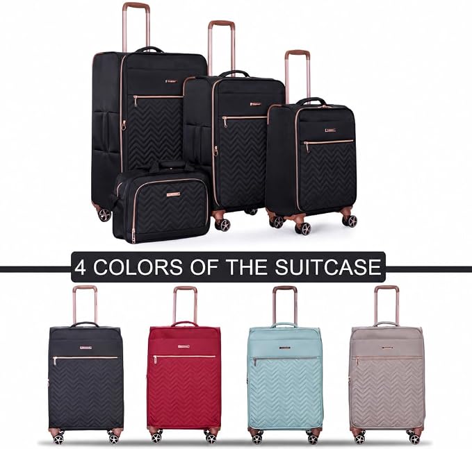 Travelhouse 4-Piece Softside Luggage Set with Spinner Wheels | Lightweight expandable suitcases: 16" underseat duffel bag + 20" carry-on + 24" + 28" checked - Image 9