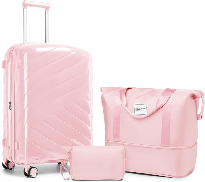 Carry On Luggage 22x14x9 Airline Approved, 20 Inch Expandable Hardshell Luggage Carry-on Suitcases with Spinner Wheels, Carry On Suitcase Set for Women (PINK) by TRIPLAYER