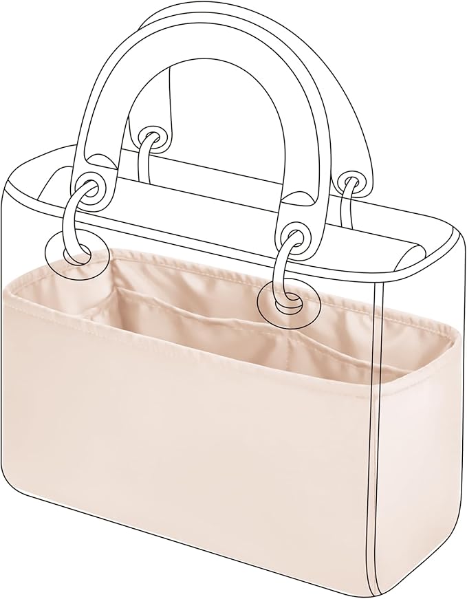 DGAZ Silk Purse Organizer Insert For Lady-Dior Micro/Mini/S/M/L bags，Silky Smooth Bag Organizer，Luxury Handbag & Tote Shaper（Craie，Mini） | Soft and Lightweight,Perfect Fit,Multi-pocket Storage,Bag Protector,Luxury Bag Care,Handmade,for Smooth Bag Organ... by DGAZ