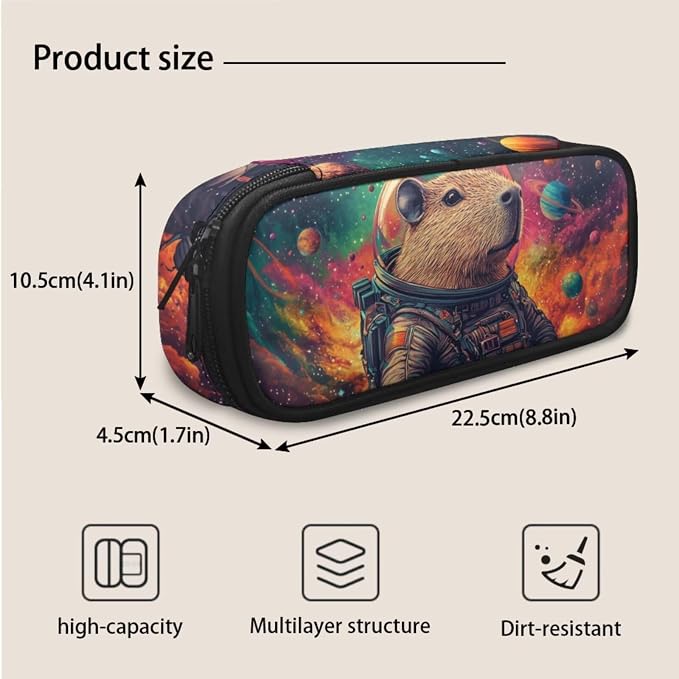 Cute Capybara Backpack for School Boys 6-7 8-9 with Lunch Box Primary Student Solar System Planets School Bag and Lunch Bag Set 2nd Grade Bookbag/Lunchbox, 3 Piece - Image 6