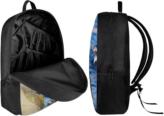 Kids Novelty Animal Backpack and Lunch Box for Boys Girls Student Lightweight 17 Inch School Humboldt Penguin Backpack with Lunch Bag Pencil Case Kids Comfy Padded Black Large Bookbag - Image 3