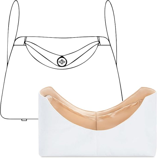Purse Organizer Insert for HERMES Lindy 26 Handbag,Custom Fit Inside Premium Lightweight Water Resistant Purse Insert with Zipper(Vanile) by FANJIProject